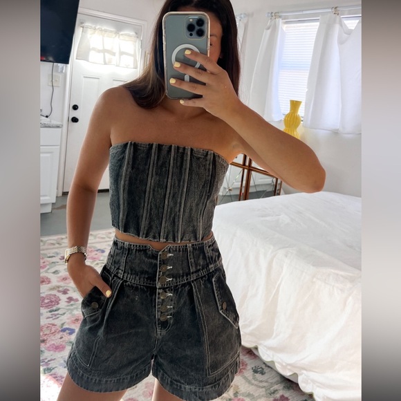 Tops - Boutique black denim SET never worn